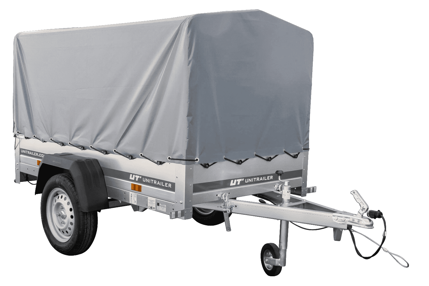 Tieflader Pkw Anhänger Garden Trailer 200 KIPP 200×106 cm 750 kg mit Hochspriegel, Hochplane und Stützrad