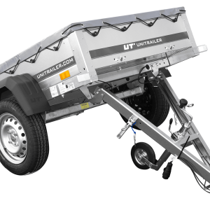 Kleinanhänger für Pkw Garden Trailer 150 KIPP 150×106 cm 750 kg mit Flachplane, Planenträgern, Stützrad