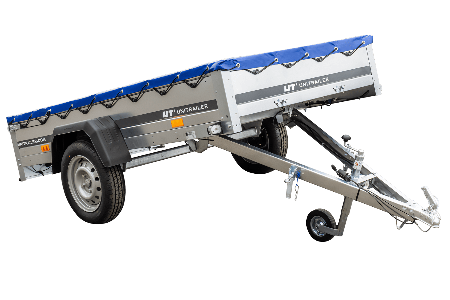 Pkw-Kippanhänger Garden Trailer 230 KIPP 230 cm x 125 cm mit Flachplane, Stützrad und Planenträger