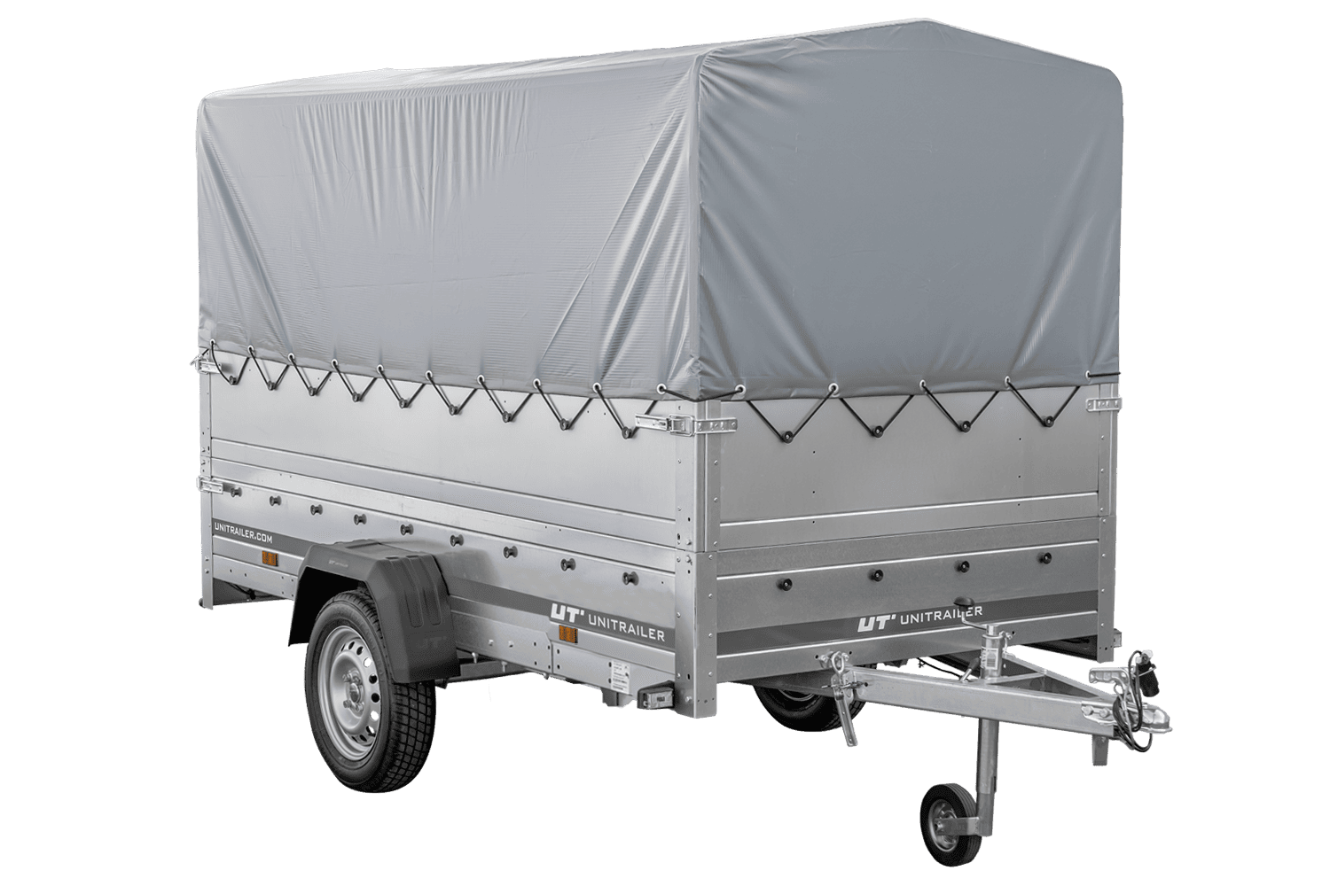 Kfz Anhänger mit Plane GARDEN TRAILER 264 KIPP mit Stützrad, zusätzlichen Bordwänden, Hochplane und Hochspriegel