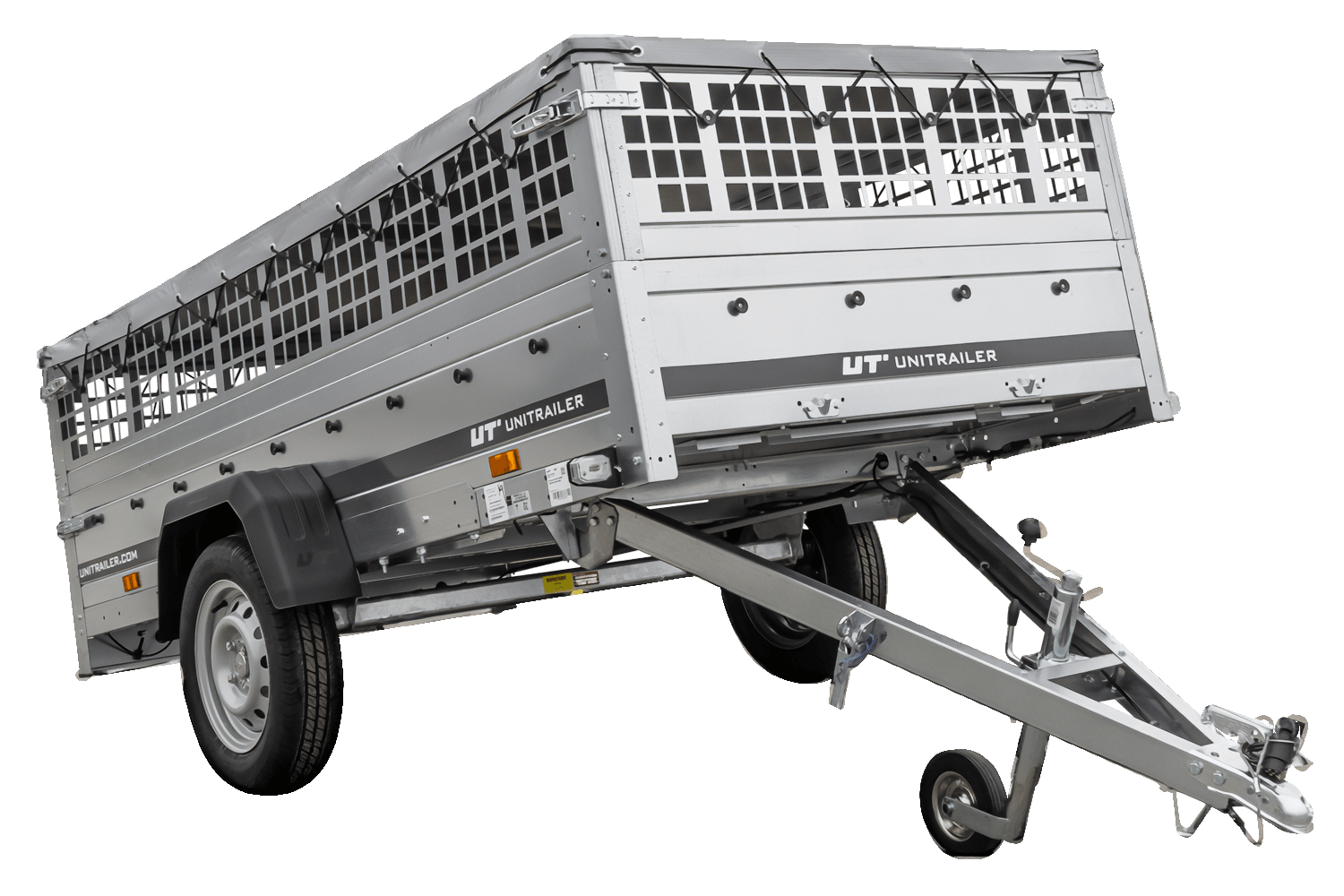 GARDEN TRAILER 264 KIPP mit Gitteraufsatz, Flachplane und Stützrad