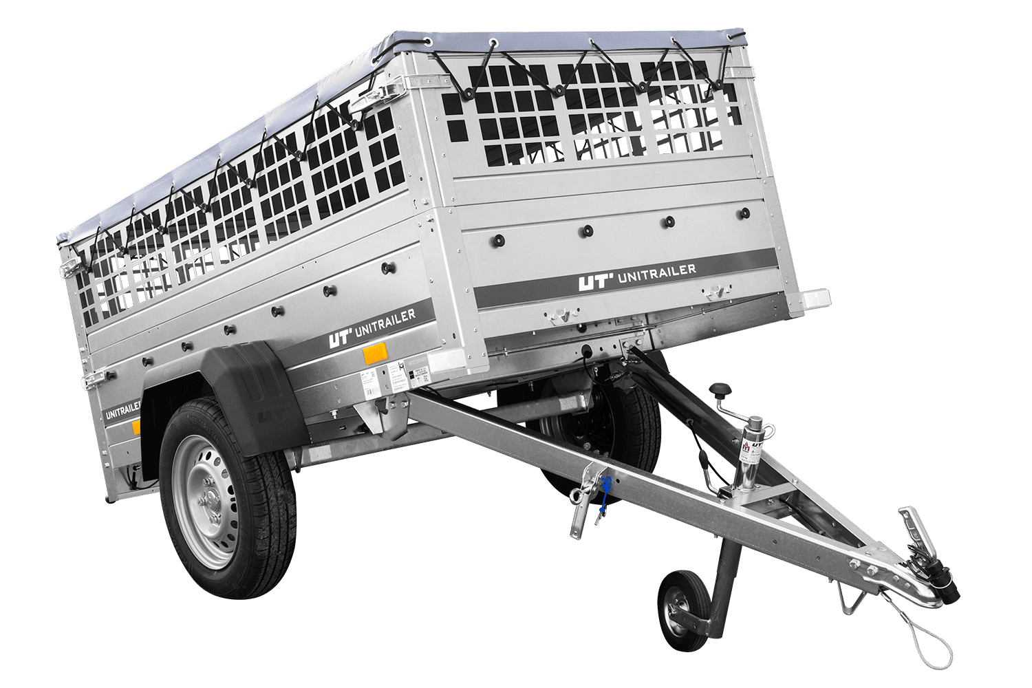 Pkw Planenanhänger GARDEN TRAILER 200 KIPP mit Laubgitteraufsatz, Stützrad, Flachplane
