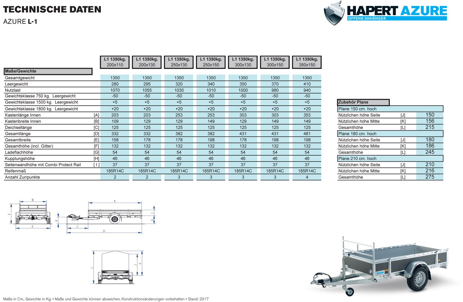Hapert Azure L-1 – 1350 – Einachsanhänger – 1350 kg – Bild 3