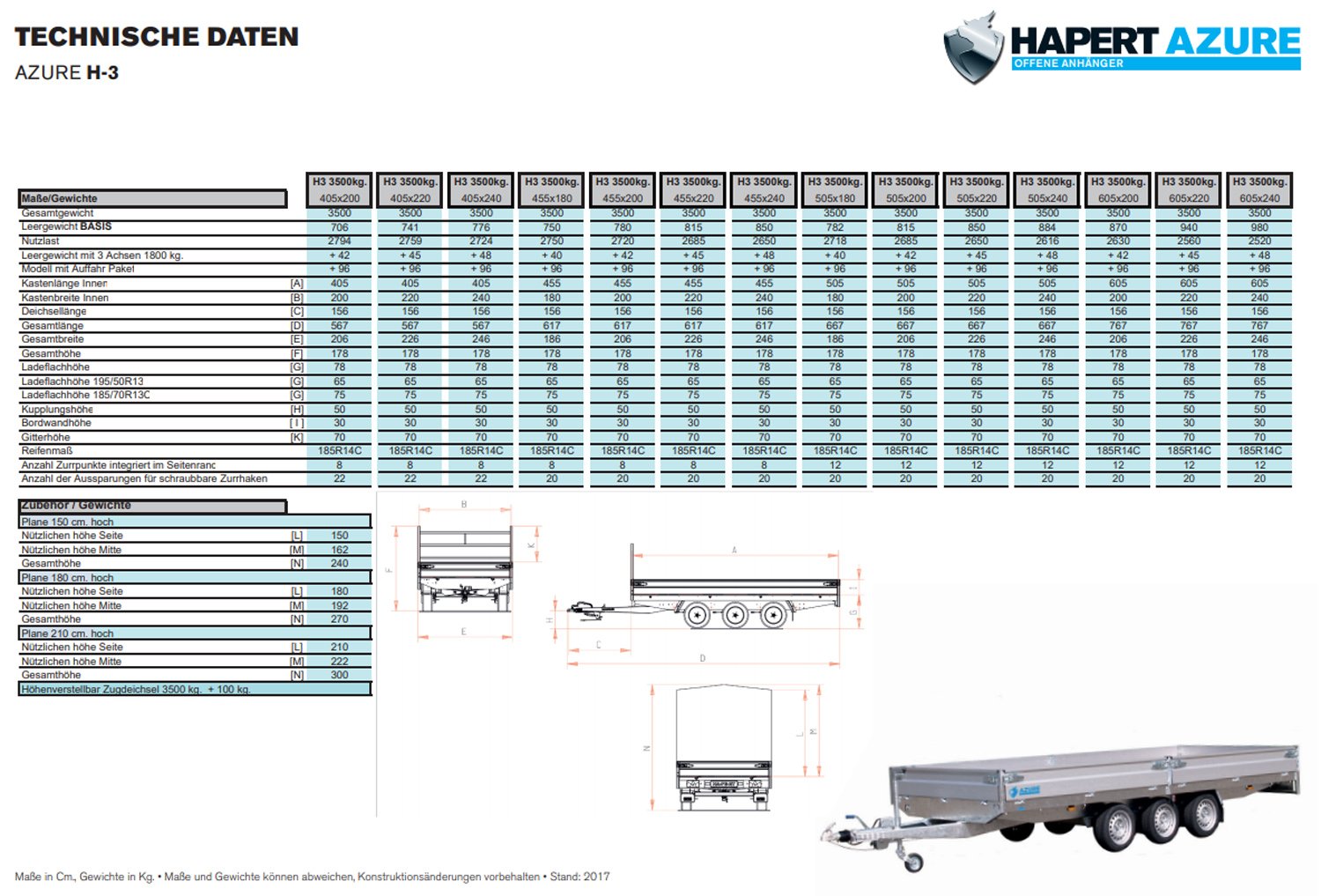 Hapert Azure H-3 – Auffahrpaket – 6050 x 2400 – Hochlader – 3500 kg – Bild 17