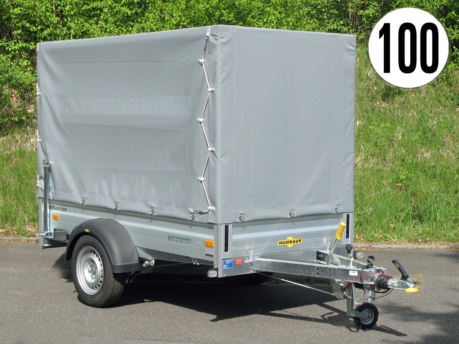 Humbaur HA132513 KV 100 km/h Hochplane – Einachsanhänger – 1300 kg