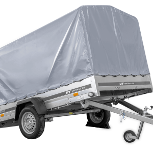 Einachsanhänger 264×150 UNITRAILER GARDEN 265 KIPP mit Rahmen H-1100 und grauer Plane
