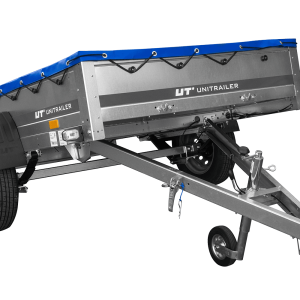 PKW Anhänger auf Blattfedern 200×125 UNITRAILER GARDEN 201/R KIPP mit H-0 Rahmen und blauer Plane