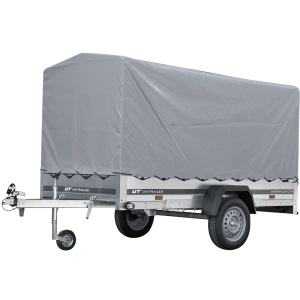 PKW-Anhänger auf Federn 264×125 UNITRAILER GARDEN 264/R KIPP mit H-1100-Rahmen und grauer Plane