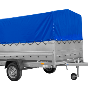 Einachsiger Anhänger auf Blattfedern 264×150 UNITRAILER GARDEN 265/R KIPP mit BIS-Seitenwänden, H-800-Rahmen