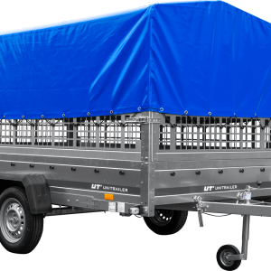 Autotransportanhänger auf Blattfedern 264×150 UNITRAILER GARDEN 265/R KIPP mit Gitterwänden, H-800 Rahmen