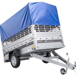 UNITRAILER FORCE 230 KIPP – Einachsanhänger 230×125 mit Gitterseitenwänden und blauer Plane