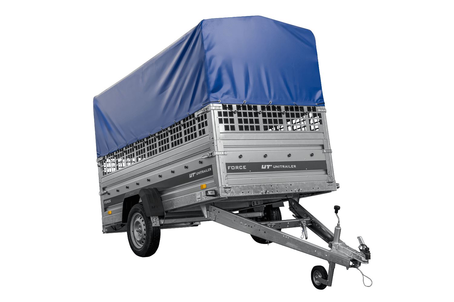 Autotransportanhänger 264×125 UNITRAILER FORCE 264 KIPP mit Gitterwänden, H-800 Rahmen
