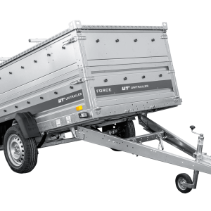 Einachsiger Anhänger auf Blattfedern 230×125 UNITRAILER FORCE 230/R KIPP mit BIS-Seitenwänden und Aluminiumabdeckung