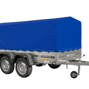 UNITRAILER GARDEN TRAILER ANHÄNGER 264/2 KIPP MIT STÜTZRAD, RAHMEN H-800 UND BLAUER ABDECKUNG